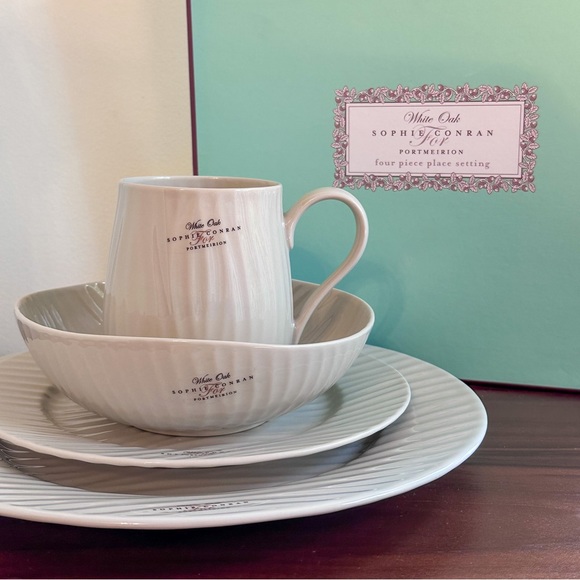 6x Sophie Conran for Portmeirion 4 piece place setting, White Oak, Pebble - Picture 2 of 12